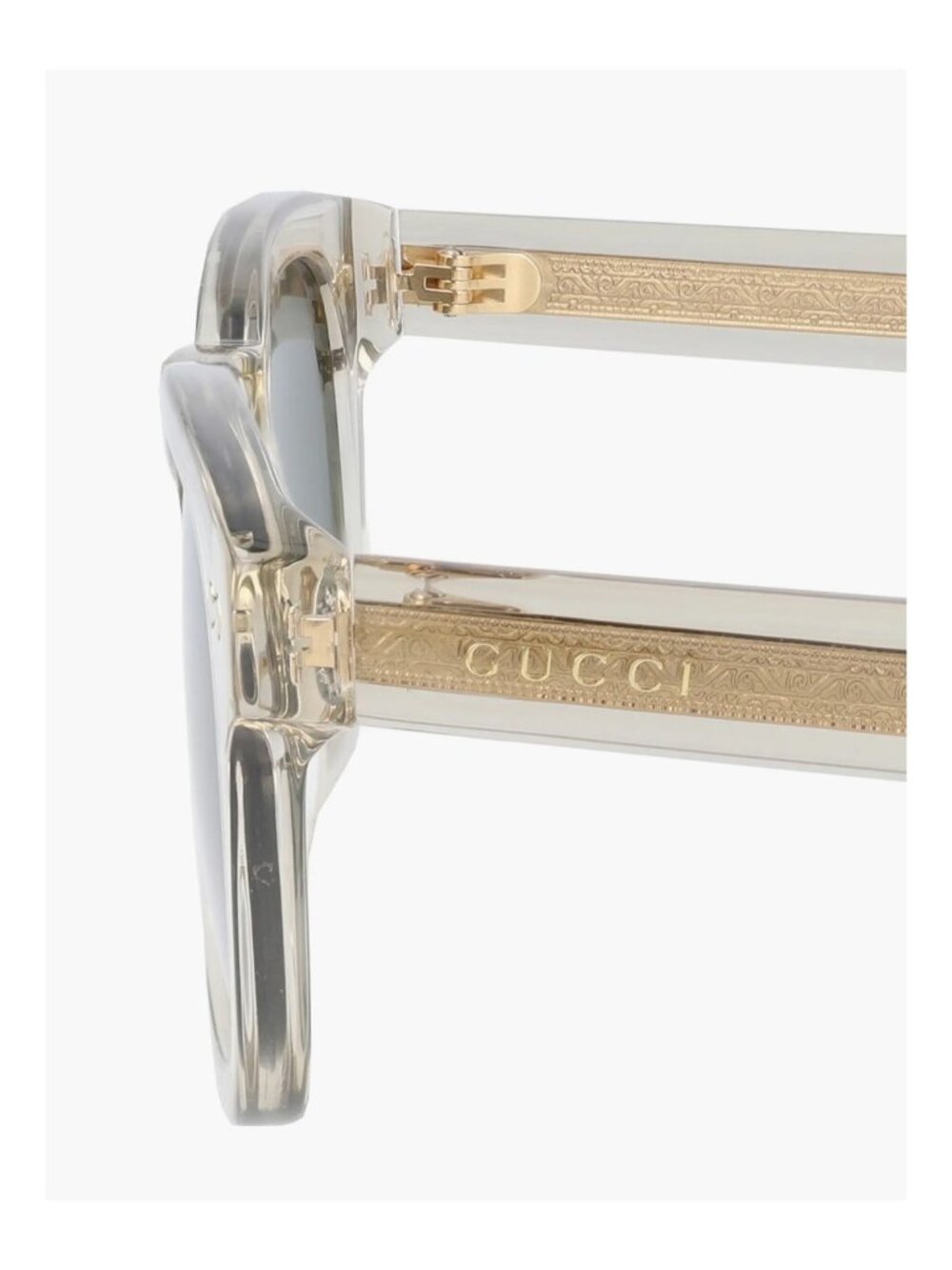 Gucci GG0182S Square-Frame Luxury Sunglasses Transparent Acetate Frame Green/Gre - Picture 10 of 16